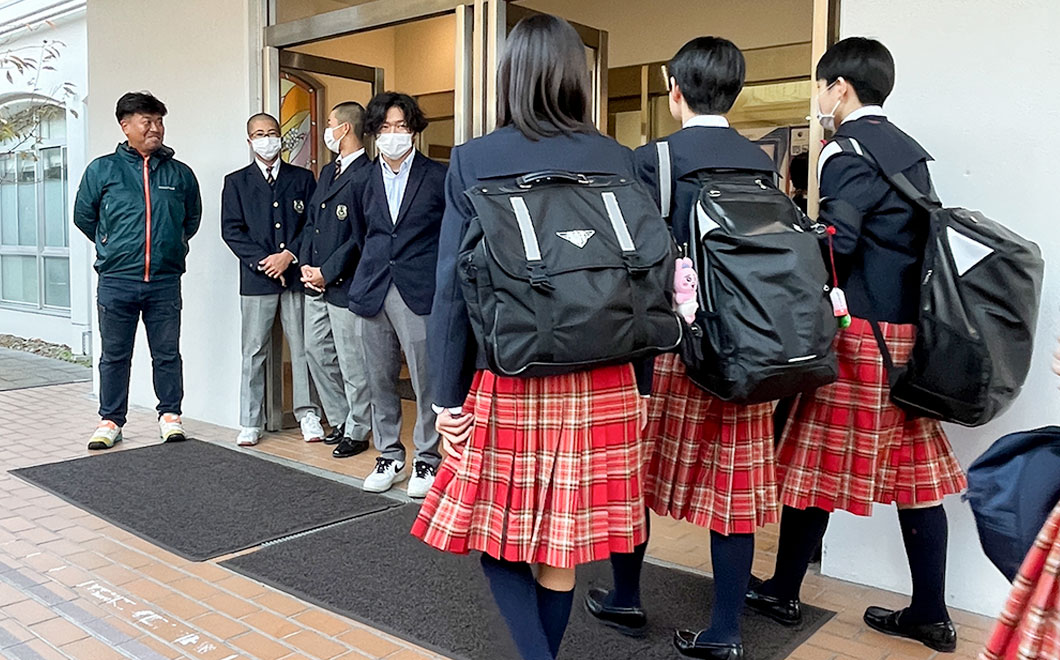 挨拶運動の写真